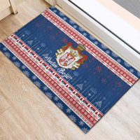 Serbia Christmas Rubber Doormat Coat Of Arms Srecan Bozic - Wonder Print Shop