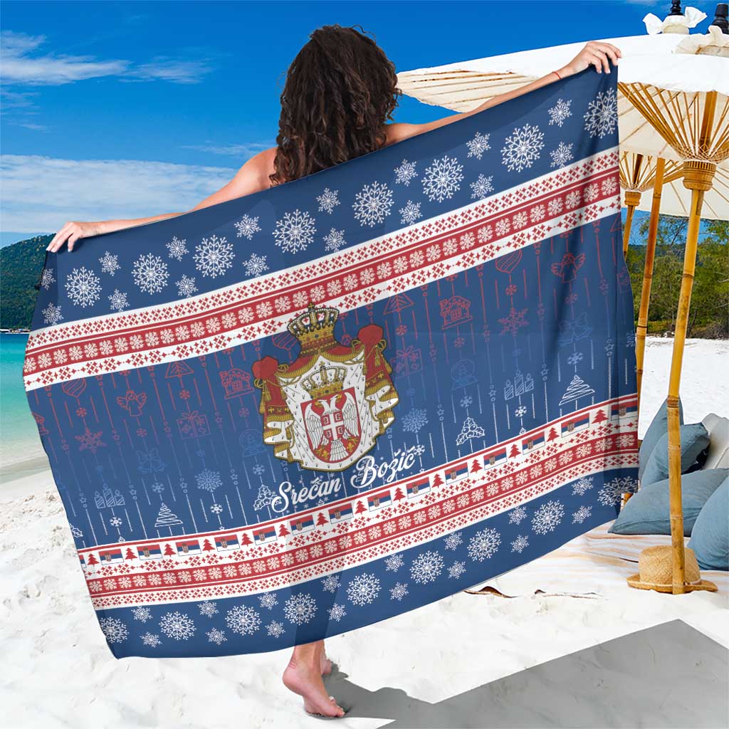 Serbia Christmas Sarong Coat Of Arms Srecan Bozic - Wonder Print Shop