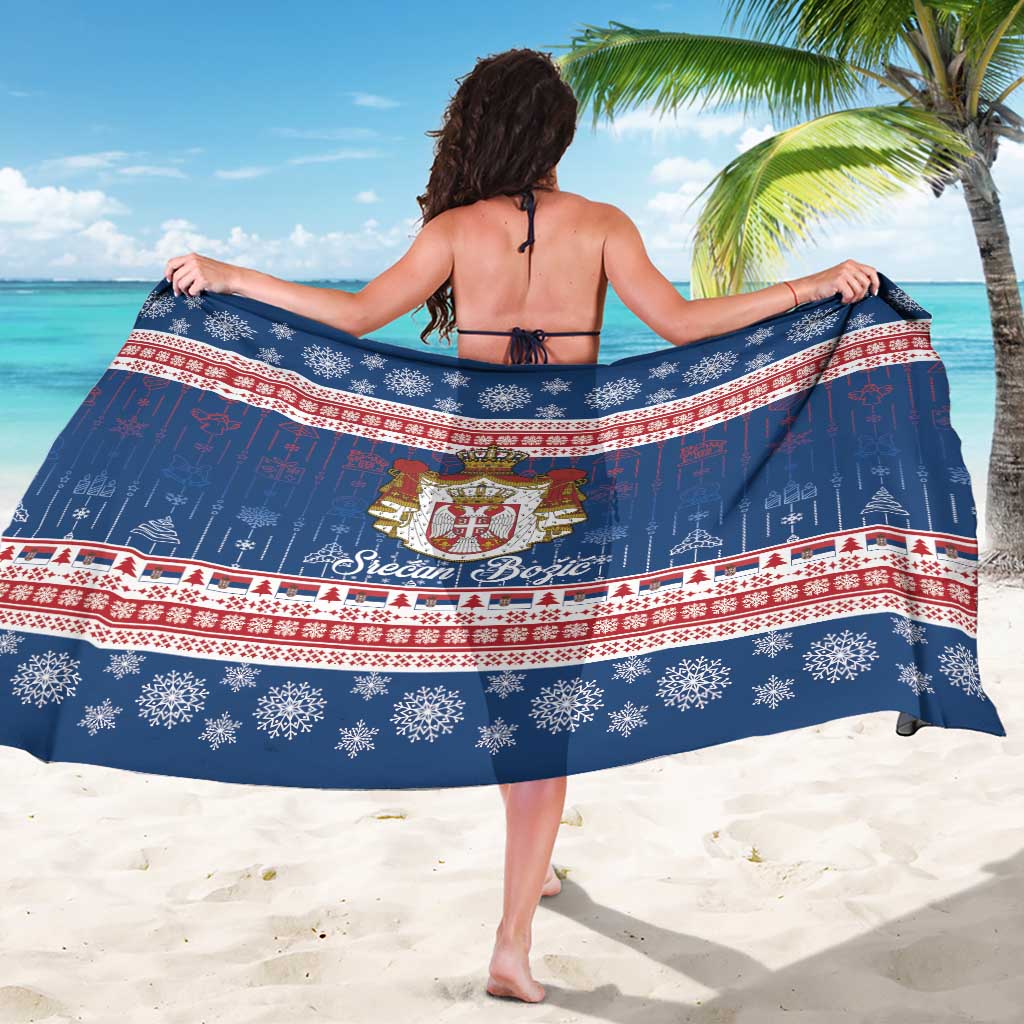 Serbia Christmas Sarong Coat Of Arms Srecan Bozic - Wonder Print Shop