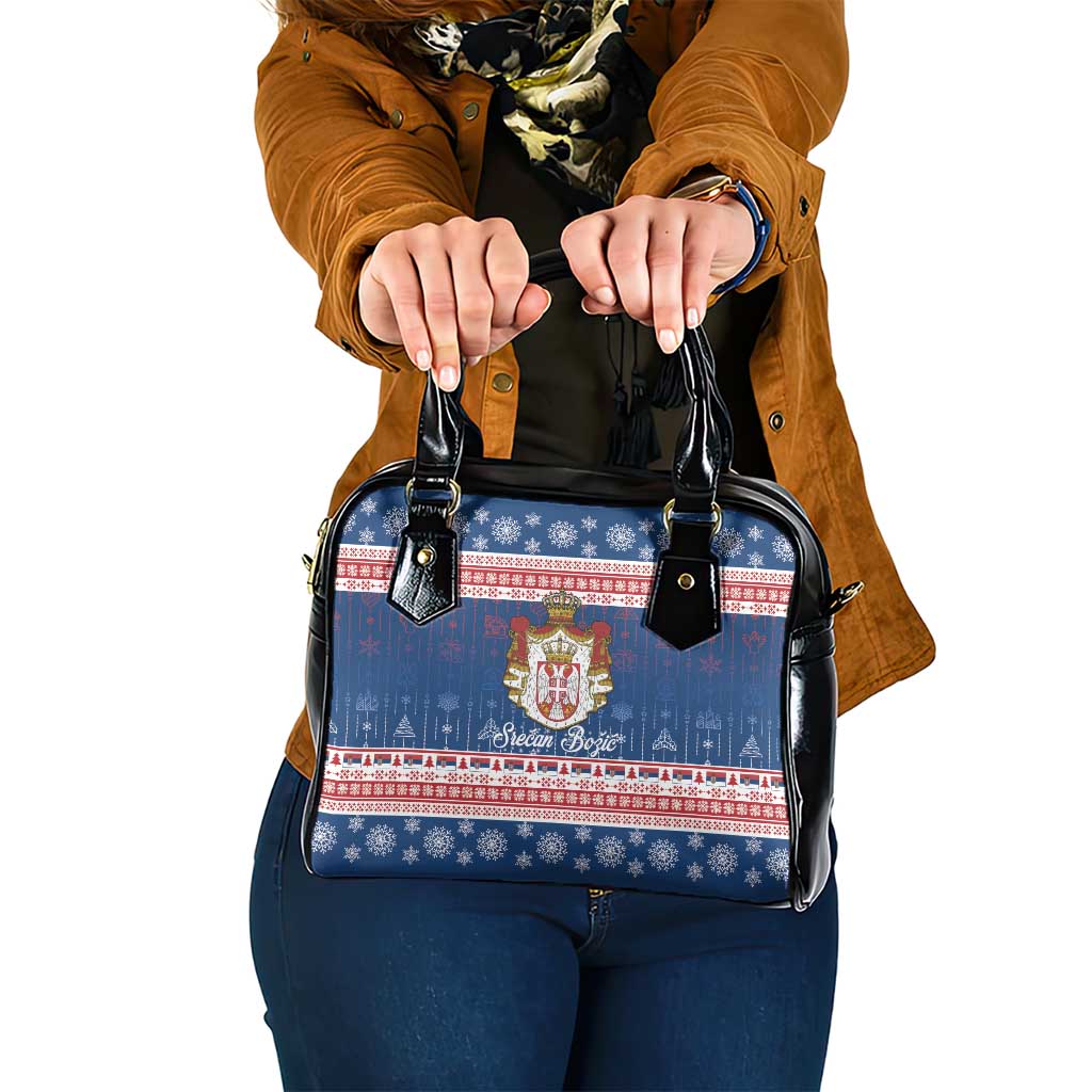 Serbia Christmas Shoulder Handbag Coat Of Arms Srecan Bozic - Wonder Print Shop