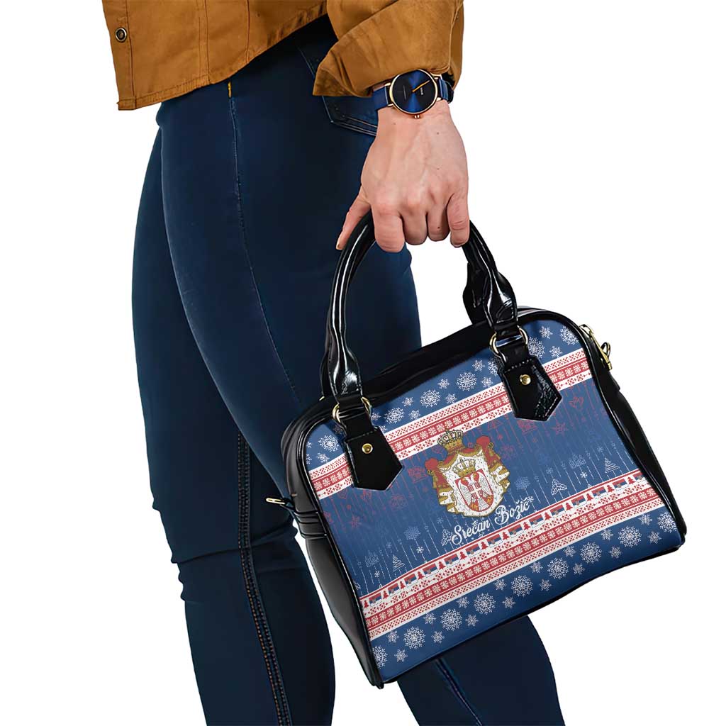 Serbia Christmas Shoulder Handbag Coat Of Arms Srecan Bozic - Wonder Print Shop