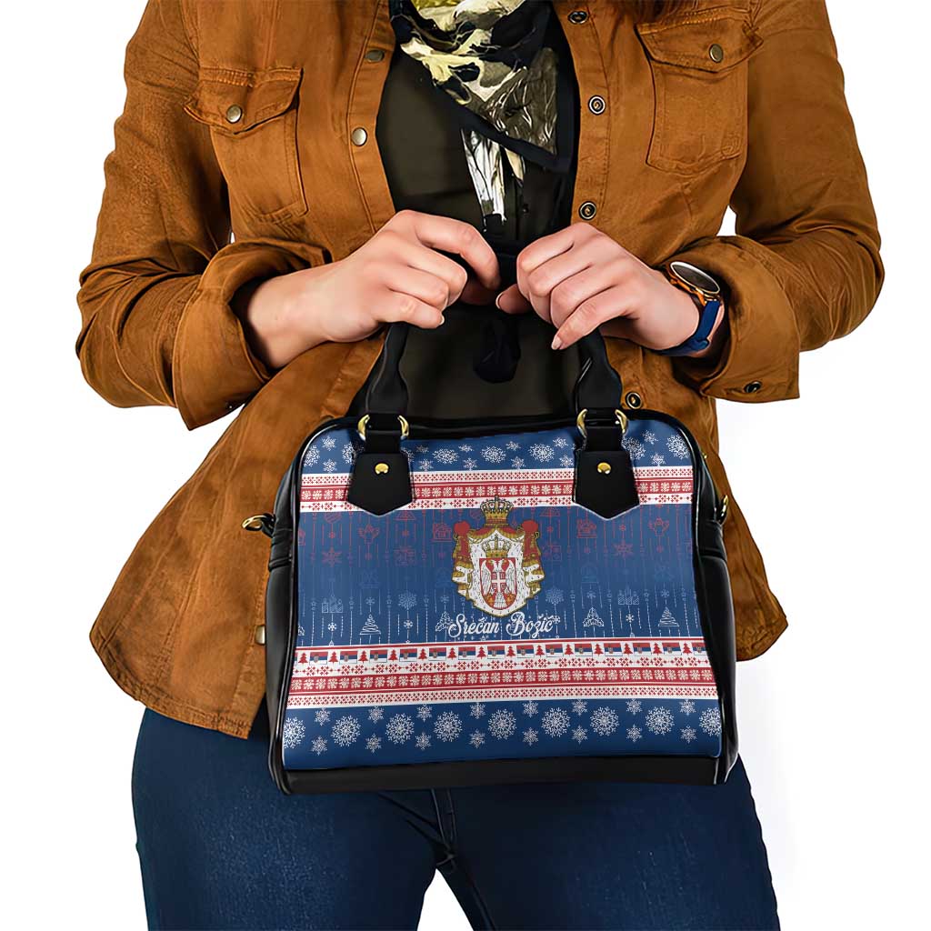 Serbia Christmas Shoulder Handbag Coat Of Arms Srecan Bozic - Wonder Print Shop