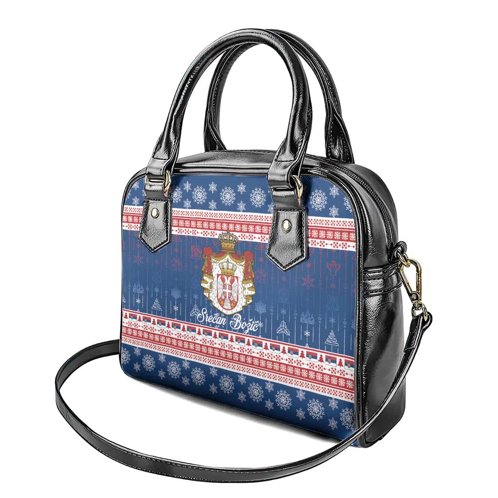 Serbia Christmas Shoulder Handbag Coat Of Arms Srecan Bozic - Wonder Print Shop