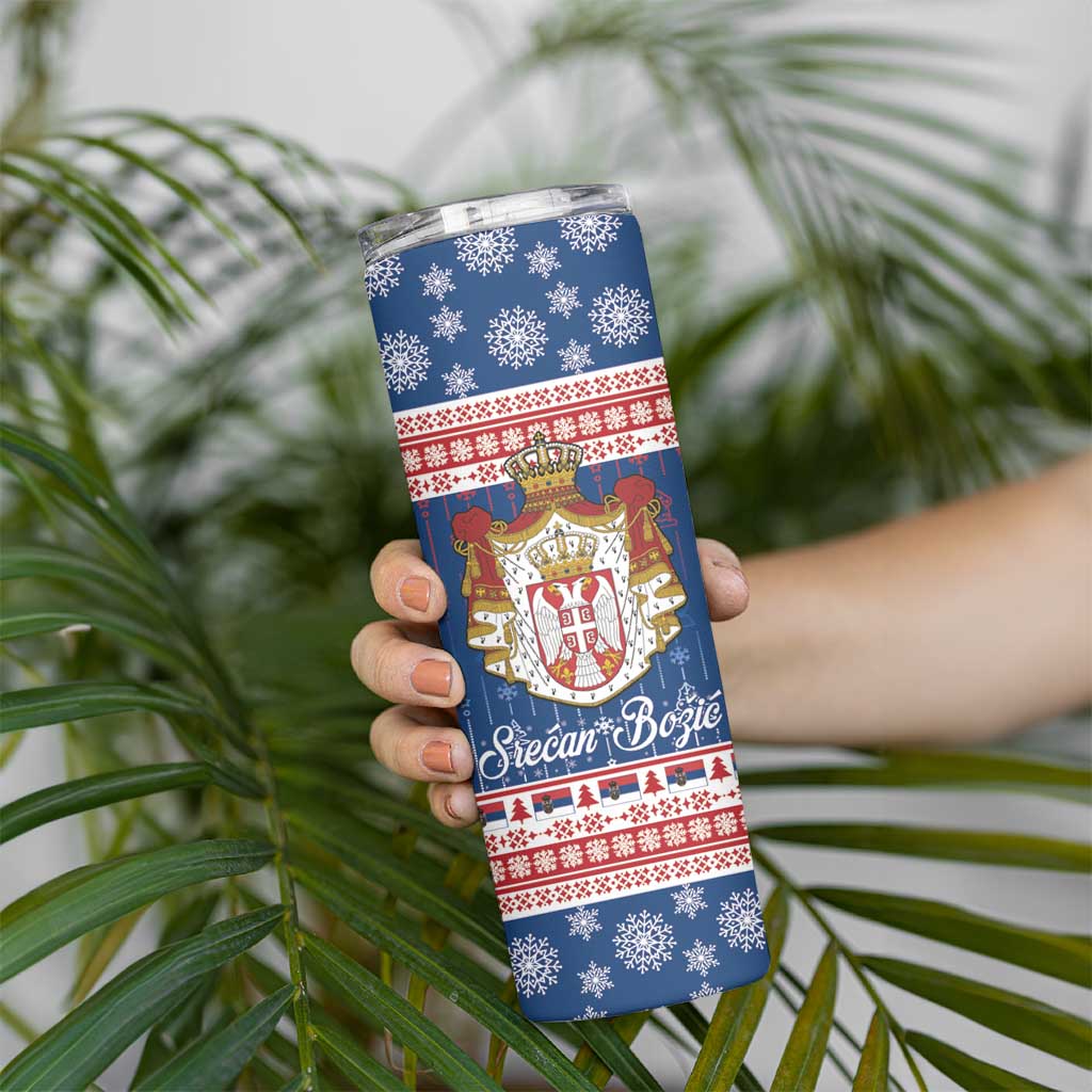 Serbia Christmas Skinny Tumbler Coat Of Arms Srecan Bozic - Wonder Print Shop