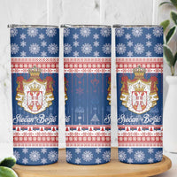 Serbia Christmas Skinny Tumbler Coat Of Arms Srecan Bozic - Wonder Print Shop