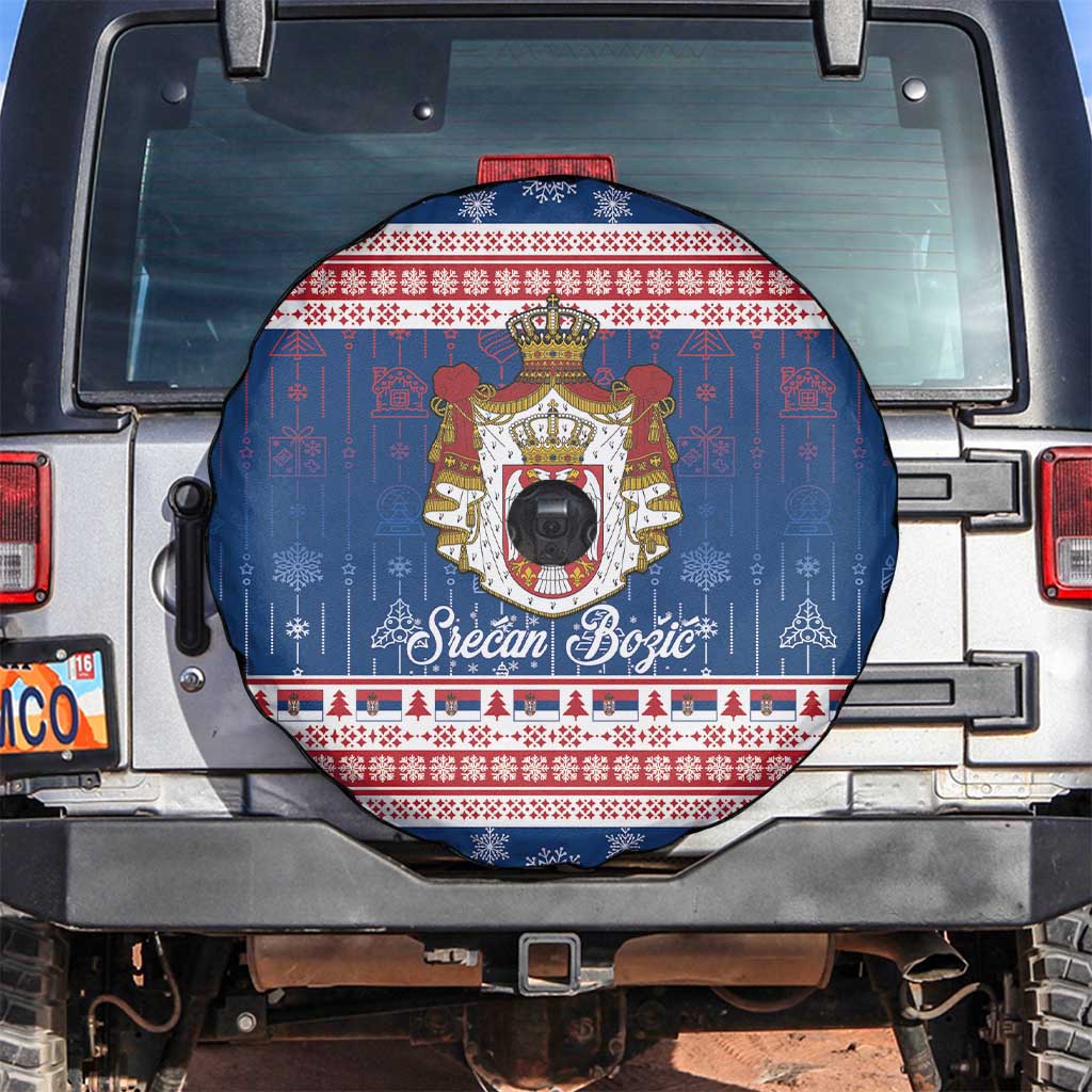 Serbia Christmas Spare Tire Cover Coat Of Arms Srecan Bozic - Wonder Print Shop