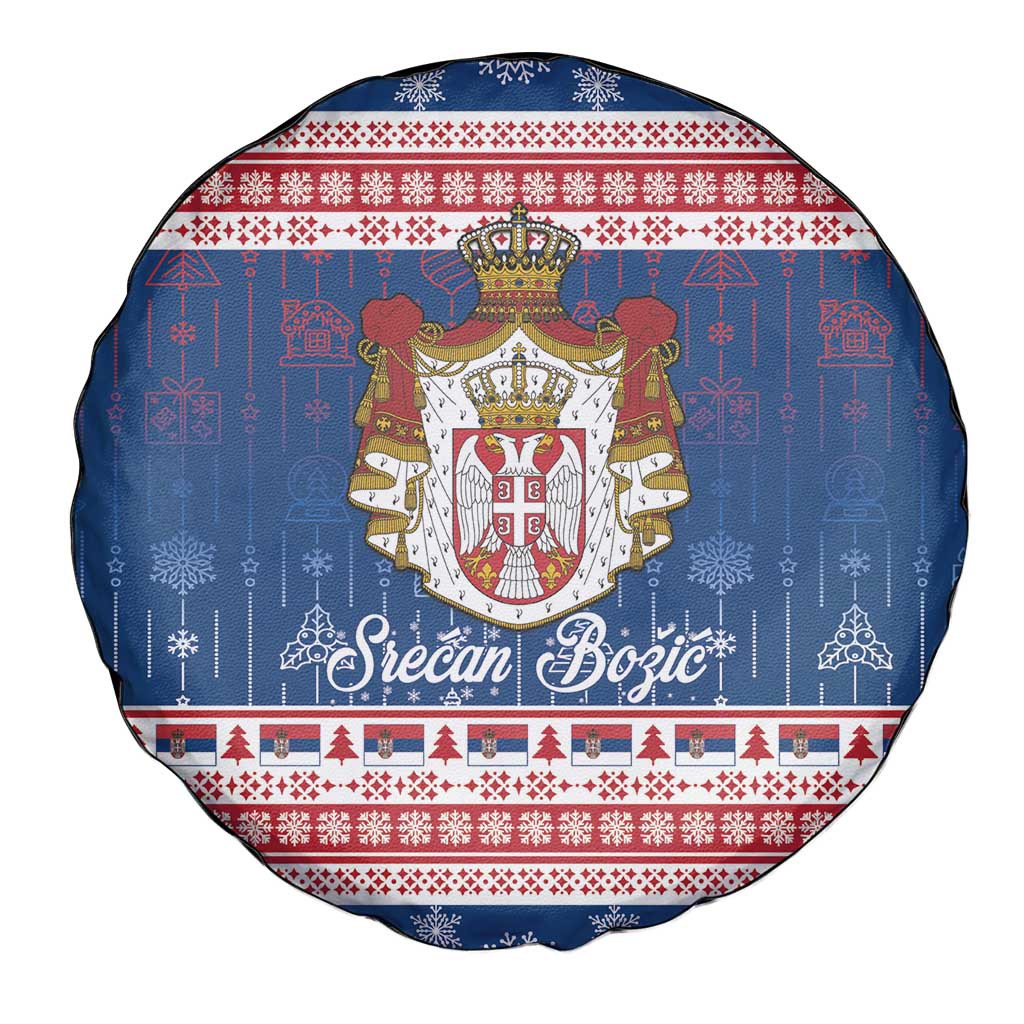 Serbia Christmas Spare Tire Cover Coat Of Arms Srecan Bozic - Wonder Print Shop