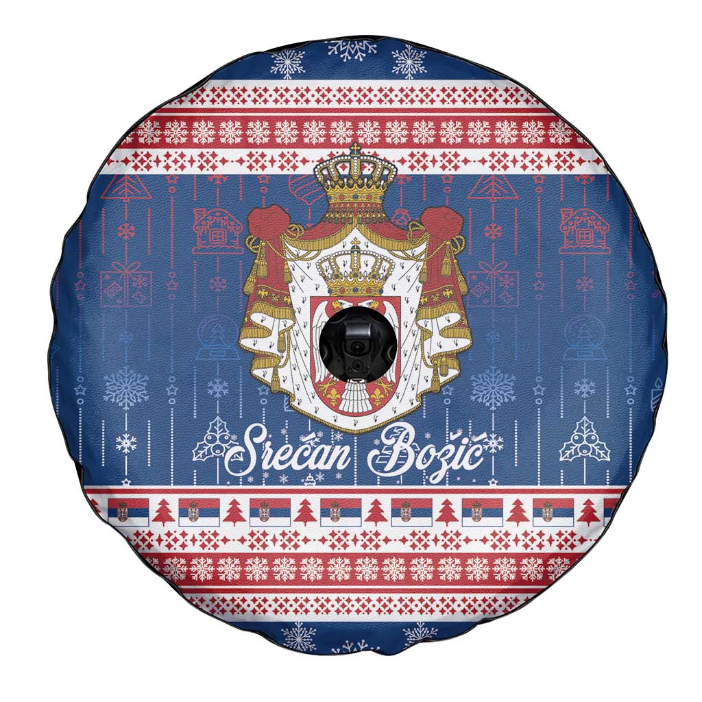 Serbia Christmas Spare Tire Cover Coat Of Arms Srecan Bozic - Wonder Print Shop