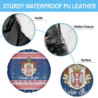 Serbia Christmas Spare Tire Cover Coat Of Arms Srecan Bozic - Wonder Print Shop