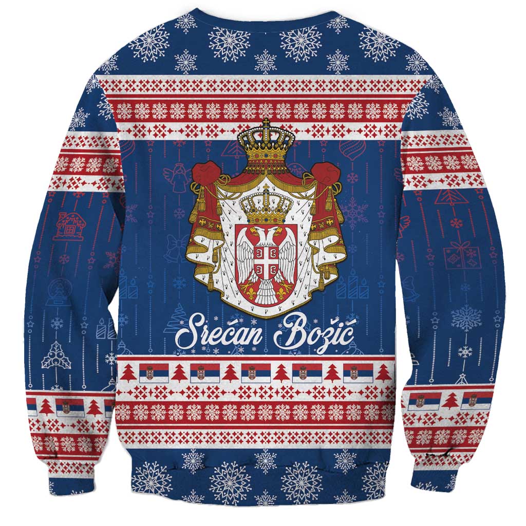 Serbia Christmas Sweatshirt Coat Of Arms Srecan Bozic - Wonder Print Shop