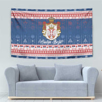 Serbia Christmas Tapestry Coat Of Arms Srecan Bozic - Wonder Print Shop