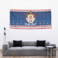 Serbia Christmas Tapestry Coat Of Arms Srecan Bozic - Wonder Print Shop