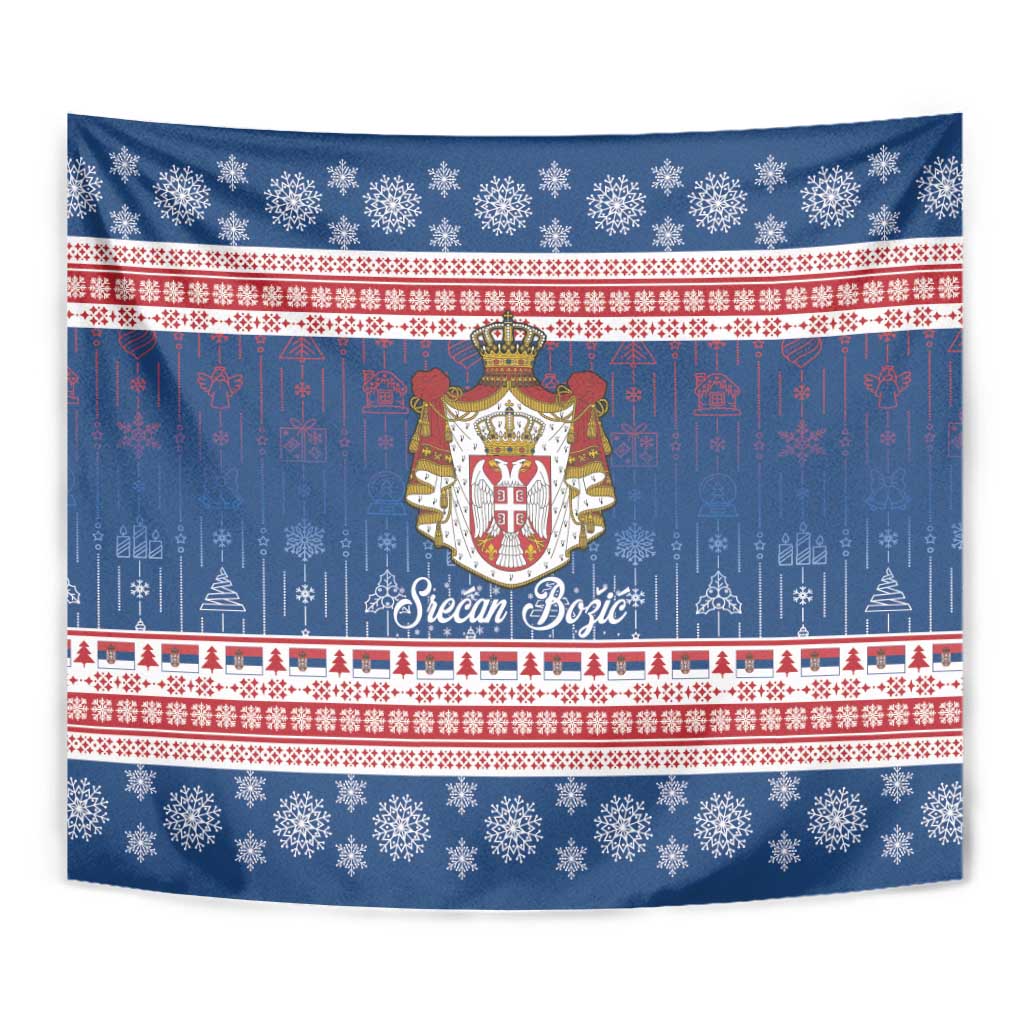Serbia Christmas Tapestry Coat Of Arms Srecan Bozic - Wonder Print Shop