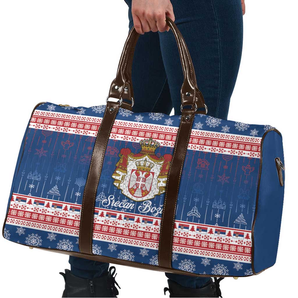 Serbia Christmas Travel Bag Coat Of Arms Srecan Bozic - Wonder Print Shop