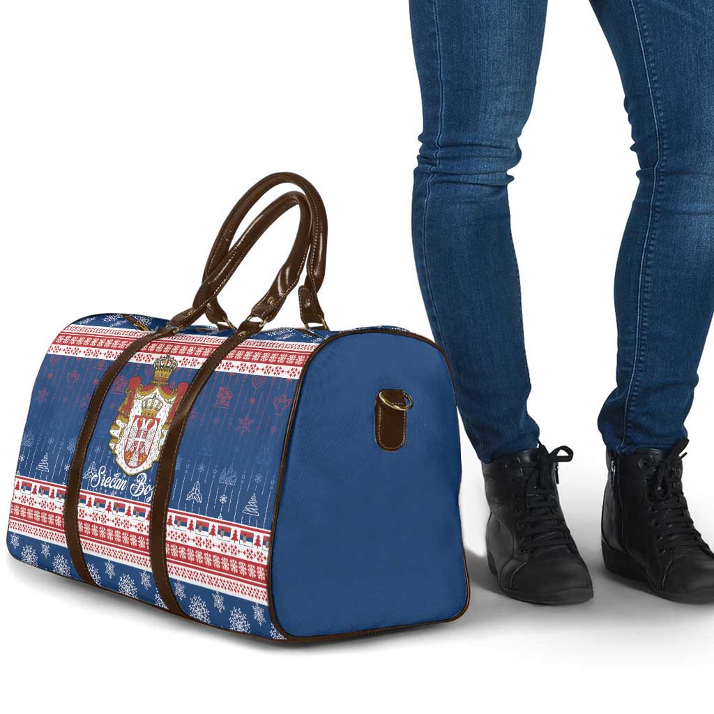 Serbia Christmas Travel Bag Coat Of Arms Srecan Bozic - Wonder Print Shop