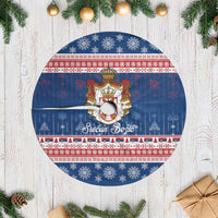 Serbia Christmas Tree Skirt Coat Of Arms Srecan Bozic - Wonder Print Shop