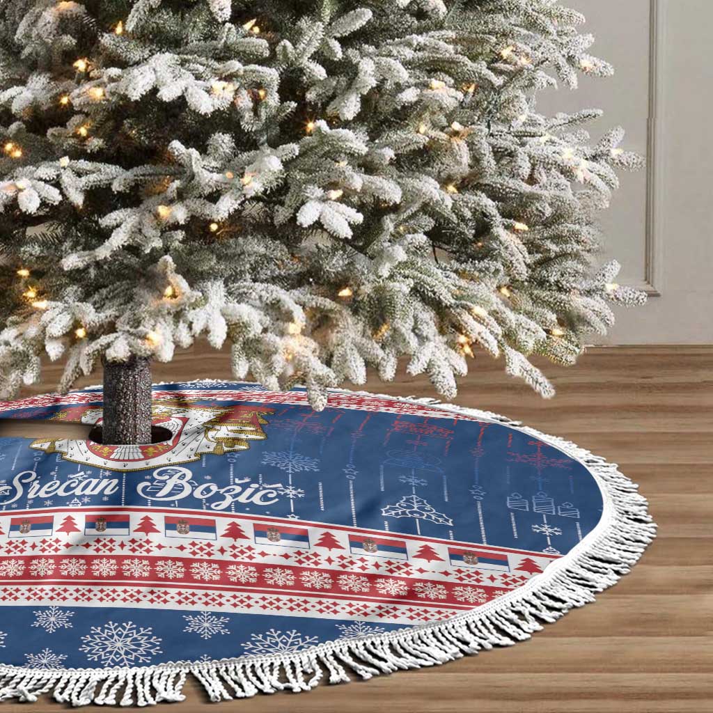 Serbia Christmas Tree Skirt Coat Of Arms Srecan Bozic - Wonder Print Shop