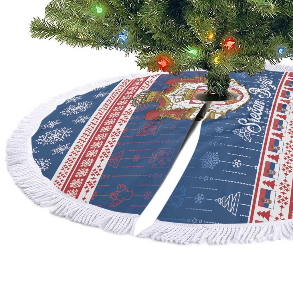 Serbia Christmas Tree Skirt Coat Of Arms Srecan Bozic - Wonder Print Shop