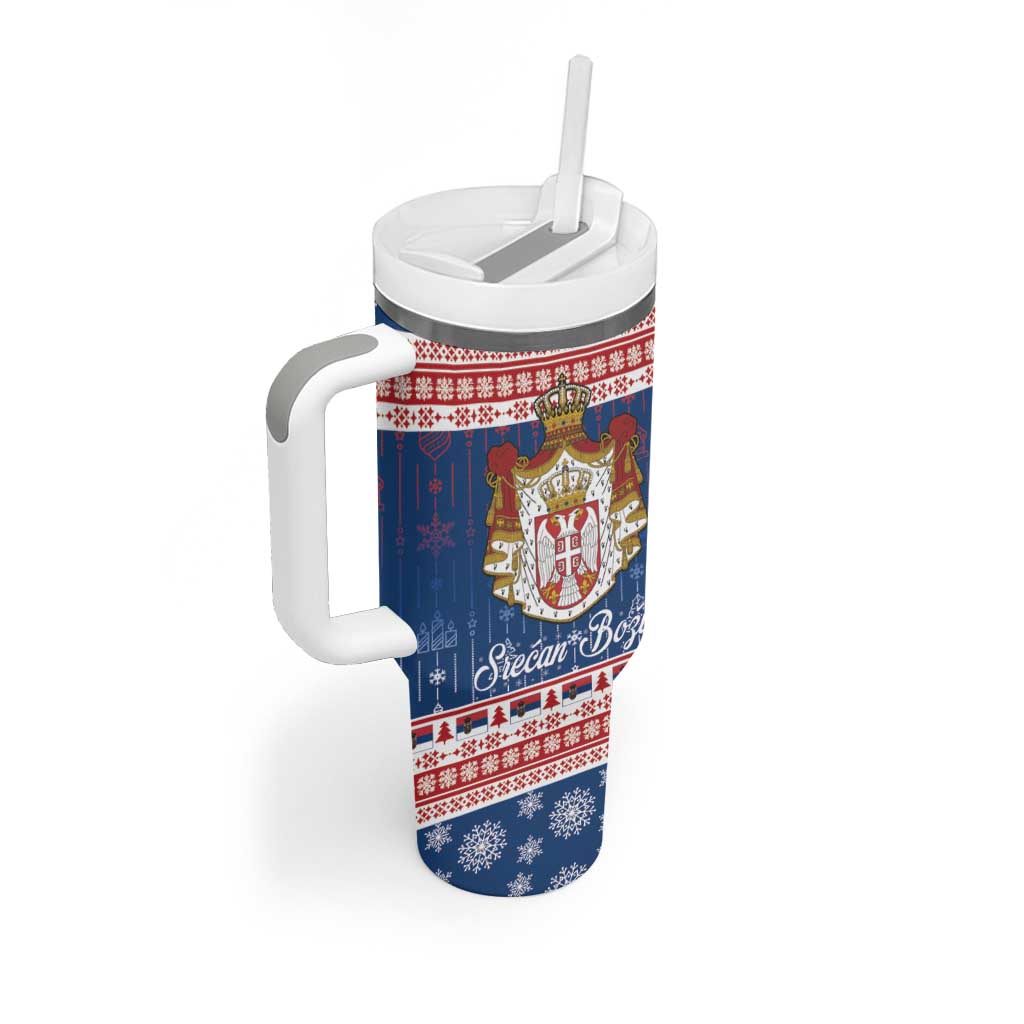 Serbia Christmas Tumbler With Handle Coat Of Arms Srecan Bozic - Wonder Print Shop