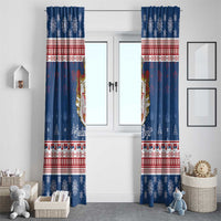 Serbia Christmas Window Curtain Coat Of Arms Srecan Bozic - Wonder Print Shop