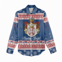 Serbia Christmas Women Casual Shirt Coat Of Arms Srecan Bozic - Wonder Print Shop