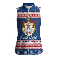 Serbia Christmas Women Sleeveless Polo Shirt Coat Of Arms Srecan Bozic - Wonder Print Shop