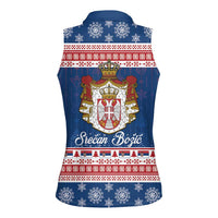 Serbia Christmas Women Sleeveless Polo Shirt Coat Of Arms Srecan Bozic - Wonder Print Shop