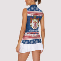 Serbia Christmas Women Sleeveless Polo Shirt Coat Of Arms Srecan Bozic - Wonder Print Shop
