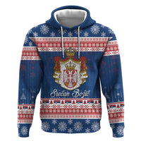 Serbia Christmas Zip Hoodie Coat Of Arms Srecan Bozic - Wonder Print Shop