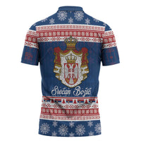 Serbia Christmas Zipper Polo Shirt Coat Of Arms Srecan Bozic - Wonder Print Shop