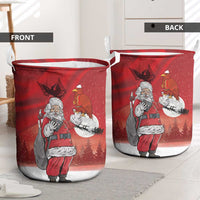 Albania Santa Christmas Laundry Basket Christmas Albanian Eagle Flag Style - Wonder Print Shop
