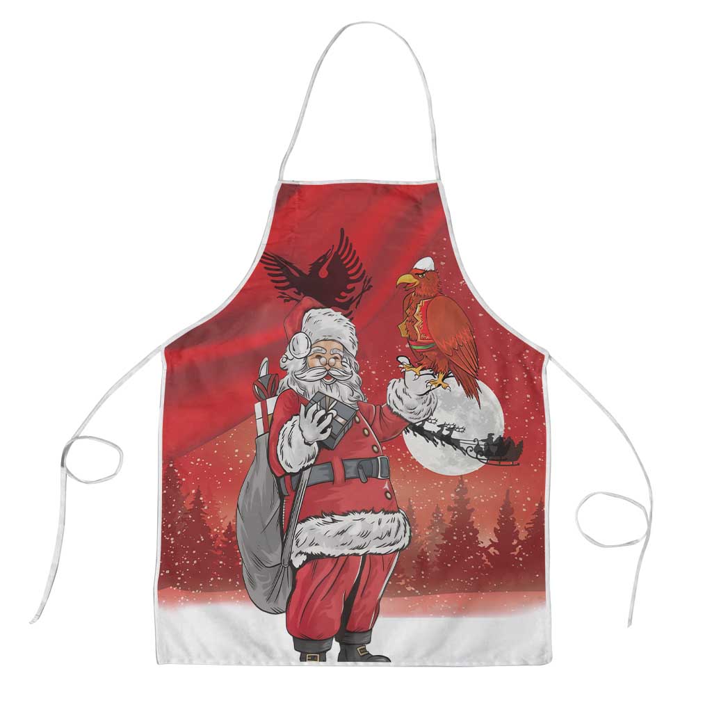 Albania Santa Christmas Apron Christmas Albanian Eagle Flag Style - Wonder Print Shop