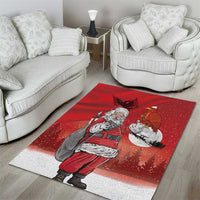 Albania Santa Christmas Area Rug Christmas Albanian Eagle Flag Style - Wonder Print Shop