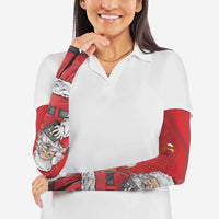 Albania Santa Christmas Arm Sleeves Christmas Albanian Eagle Flag Style - Wonder Print Shop