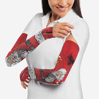 Albania Santa Christmas Arm Sleeves Christmas Albanian Eagle Flag Style - Wonder Print Shop