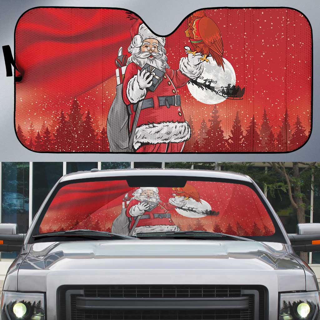 Albania Santa Christmas Auto Sun Shade Christmas Albanian Eagle Flag Style - Wonder Print Shop