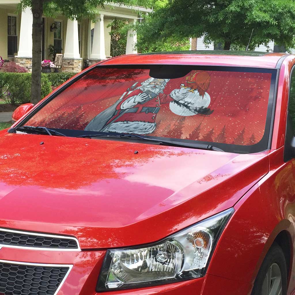 Albania Santa Christmas Auto Sun Shade Christmas Albanian Eagle Flag Style - Wonder Print Shop