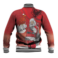 Albania Santa Christmas Baseball Jacket Christmas Albanian Eagle Flag Style - Wonder Print Shop
