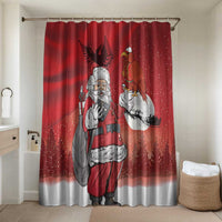 Albania Santa Christmas Bathroom Set Christmas Albanian Eagle Flag Style - Wonder Print Shop