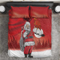 Albania Santa Christmas Bedding Set Christmas Albanian Eagle Flag Style - Wonder Print Shop