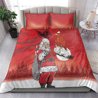 Albania Santa Christmas Bedding Set Christmas Albanian Eagle Flag Style - Wonder Print Shop