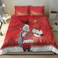 Albania Santa Christmas Bedding Set Christmas Albanian Eagle Flag Style - Wonder Print Shop