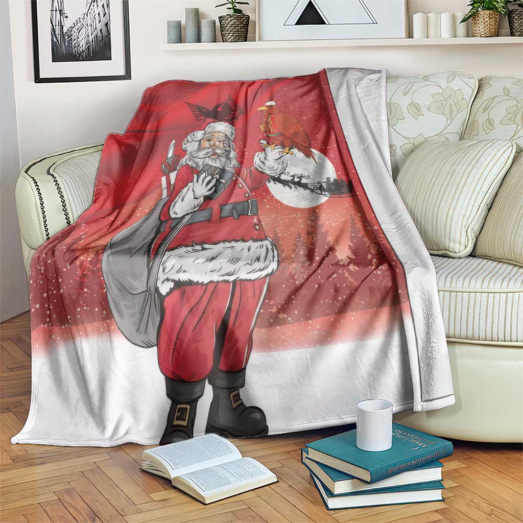 Albania Santa Christmas Blanket Christmas Albanian Eagle Flag Style - Wonder Print Shop