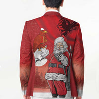 Albania Santa Christmas Blazer Christmas Albanian Eagle Flag Style - Wonder Print Shop