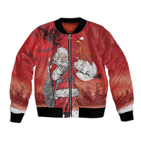 Albania Santa Christmas Bomber Jacket Christmas Albanian Eagle Flag Style - Wonder Print Shop
