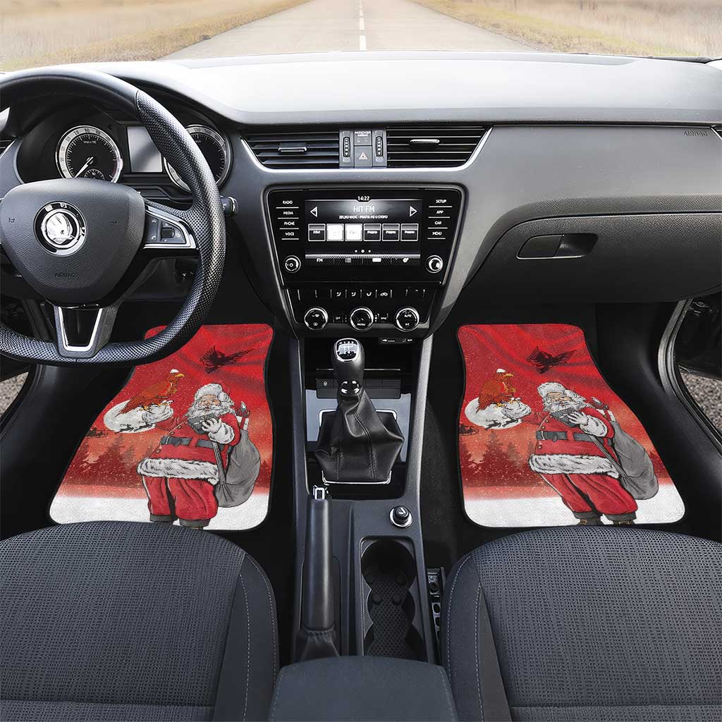 Albania Santa Christmas Car Mats Christmas Albanian Eagle Flag Style - Wonder Print Shop