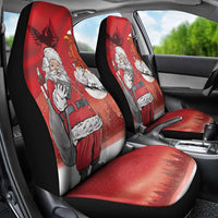 Albania Santa Christmas Car Seat Cover Christmas Albanian Eagle Flag Style - Wonder Print Shop