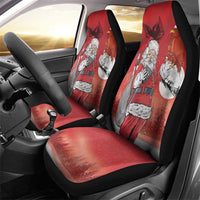 Albania Santa Christmas Car Seat Cover Christmas Albanian Eagle Flag Style - Wonder Print Shop