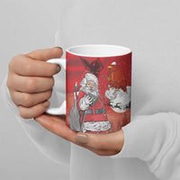 Albania Santa Christmas Ceramic Mug Christmas Albanian Eagle Flag Style - Wonder Print Shop