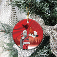 Albania Santa Christmas Ceramic Ornament Christmas Albanian Eagle Flag Style - Wonder Print Shop